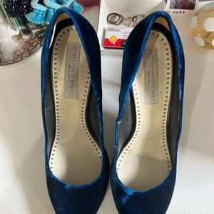 Stella McCartney blue suede heels